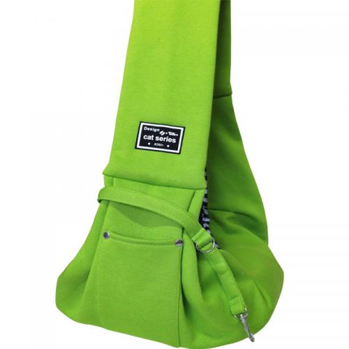 Cotton Pet Carry Shoulder Bag portable & breathable Solid green PC