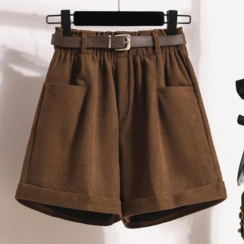 Corduroy High Waist Shorts slimming & with pocket : PC