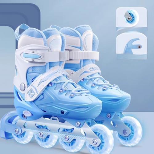 Mesh Fabric & PU Leather Roller Skates for children Solid Pair