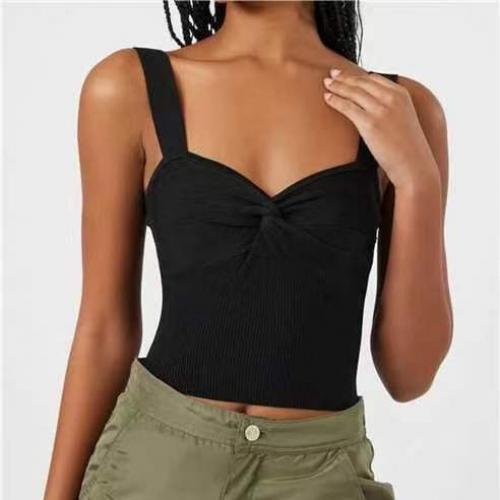 Knitted Soft & Crop Top Tank Top & off shoulder Solid PC