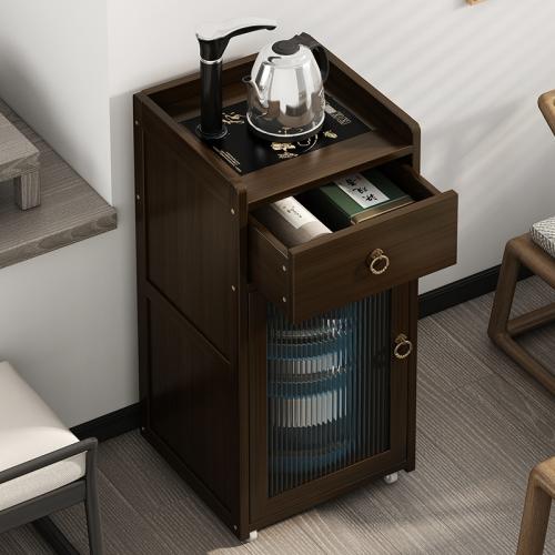 Moso Bamboo dampproof Storage Cabinet with pulley & dustproof Acrylic PC