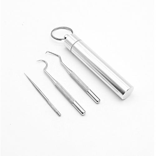 304 Stainless Steel Toothpick portable & three piece Set