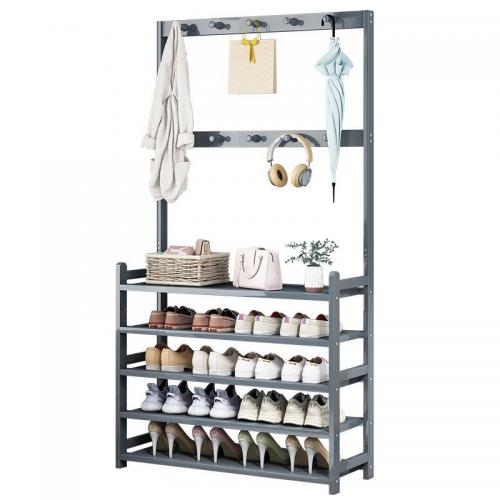 Bamboo Multifunction Clothes Hanging Rack durable & hardwearing Solid PC