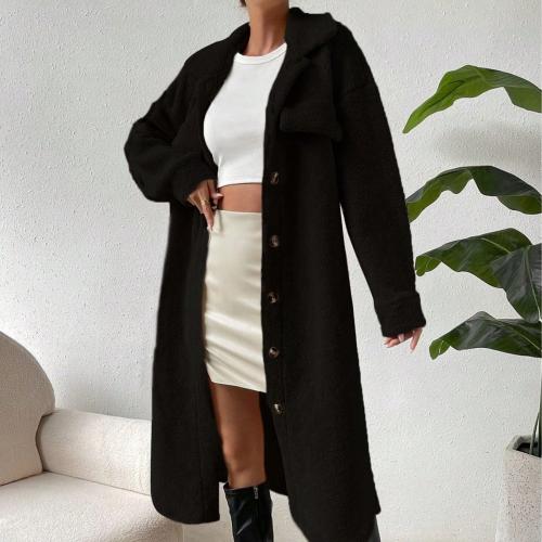 Polyester Women Overcoat slimming Solid PC