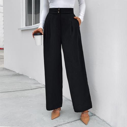 Polyester Straight Women Long Trousers flexible Solid PC