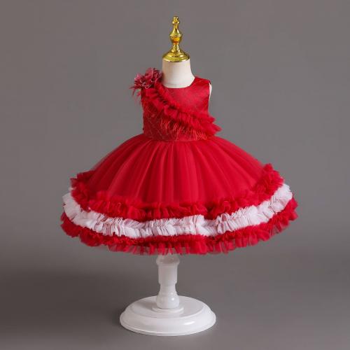 Polyester Princess Girl One-piece Dress Cute Solid PC
