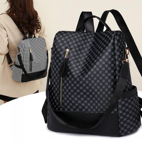 PU Leather Backpack Lightweight Solid PC