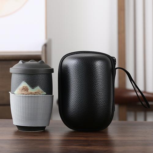 Ceramics Mug Set portable Cup Lid & filter & cups Set