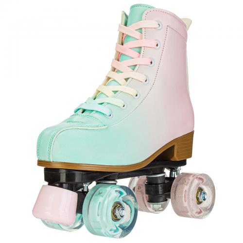 PVC & PU Leather Roller Skates Solid green Pair