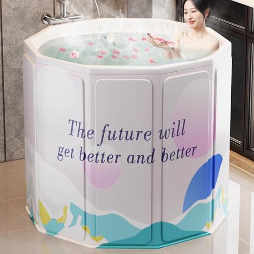 PVC & Oxford heat preservation Foldable Bathtub, multi-colored printed