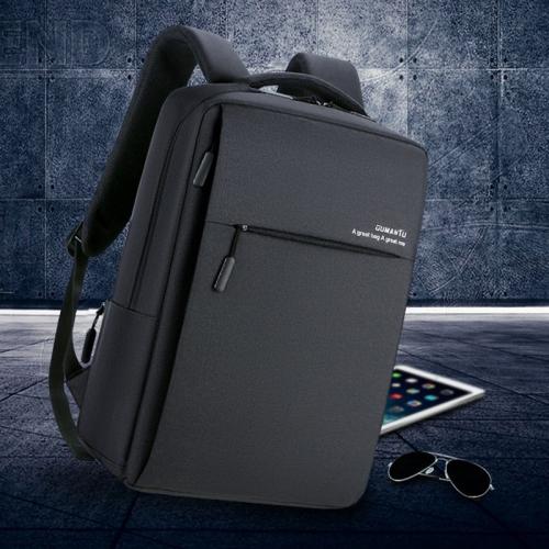 Cotton Linen & Nylon Load Reduction Backpack large capacity & with USB interface & waterproof Solid PC