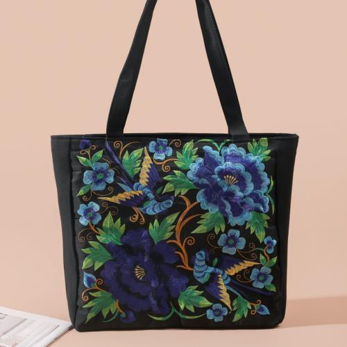 Polyester Easy Matching Shoulder Bag durable & large capacity & soft surface & random color floral mixed colors PC