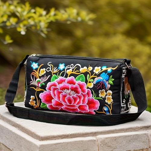 Polyester Easy Matching & Vintage Crossbody Bag soft surface & embroidered PC