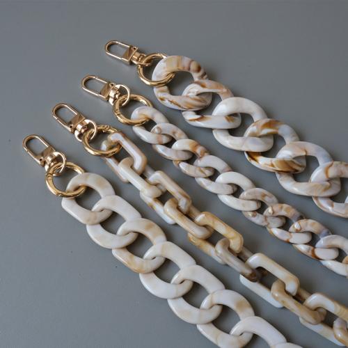 Acrylic Easy Matching Bag Straps Zinc Alloy sealing gold color plated PC