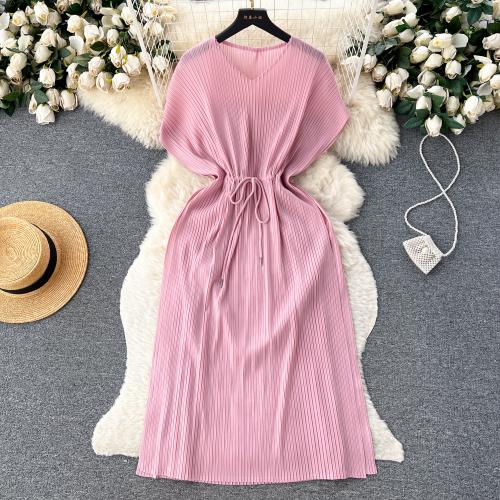Polyester Waist-controlled One-piece Dress slimming & loose Solid : PC