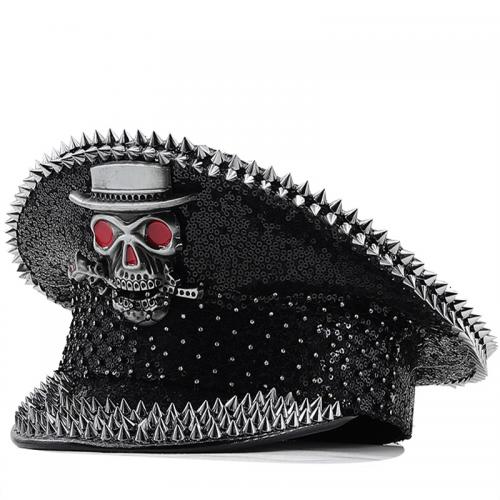 Polyester Easy Matching Army Cap sun protection skull pattern black PC