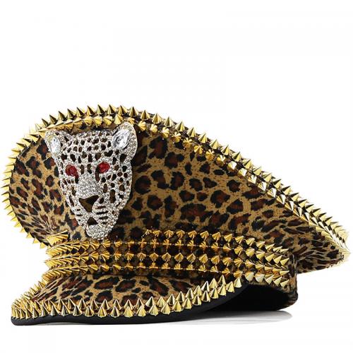 Polyester Chapeau d’armée Imprimé Leopard Marron pièce