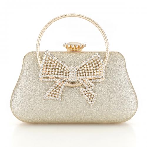Polyester hard-surface & Easy Matching Clutch Bag with rhinestone bowknot pattern PC