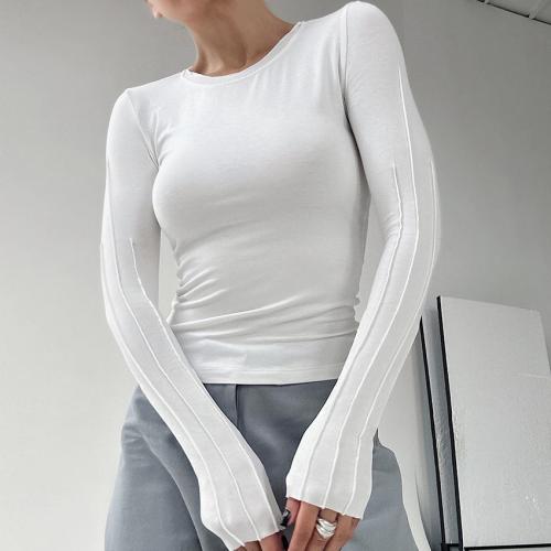 Spandex & Polyester Frauen Langarm Blusen, mehr Farben zur Auswahl,  Stück
