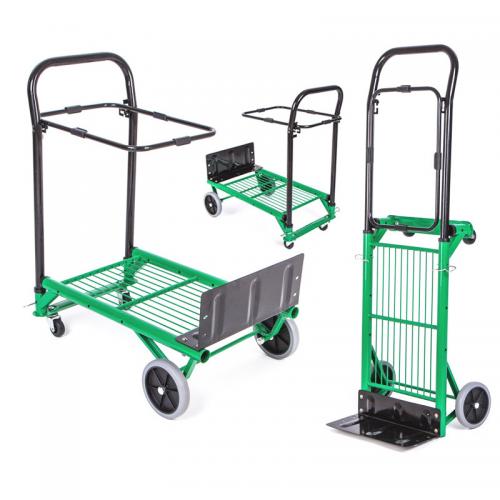 Steel Tube & Thermo Plastic Rubber & Polypropylene-PP foldable & Multifunction Portable Cart durable & portable Solid green PC