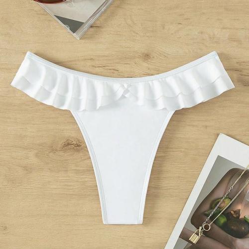 Polyamid Bikini Bottom, Patchwork, Weiß,  Stück