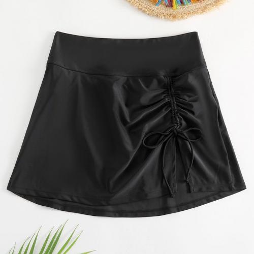 Polyamide Swimming Skirt slimming patchwork Solid black PC