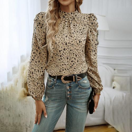 Polyester Women Long Sleeve Shirt & breathable shivering khaki PC