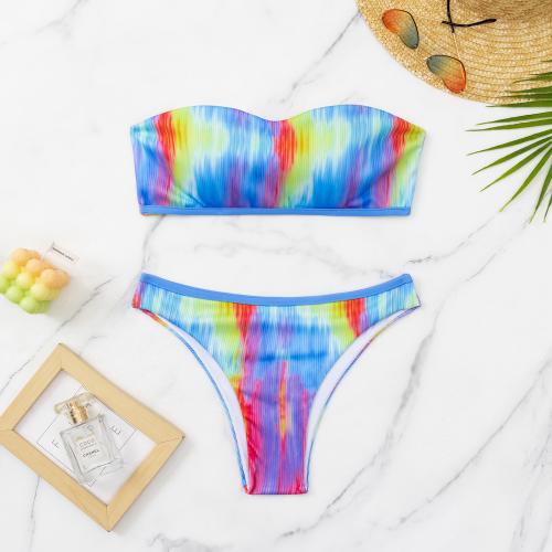 Polyester Tankinis Set & two piece & tube printed mixed colors Set