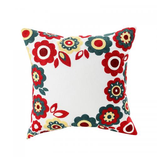 Canvas Soft Throw Pillow Covers durable embroider floral PC
