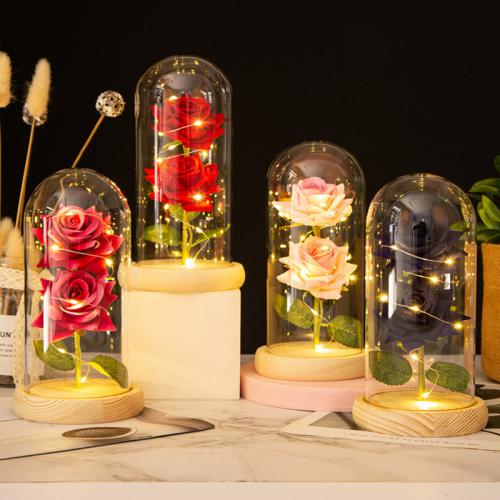 Glas & Hout & Plastic Bewaarde bloemdecoratie meer kleuren naar keuze stuk