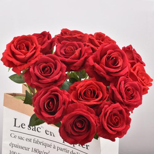 Flannelette Valentines Gift Artificial Flower for home decoration Iron & Plastic Lot