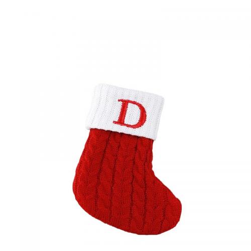 Knitted Creative Christmas Decoration Stocking christmas design red PC