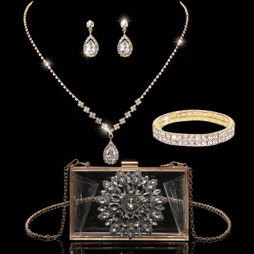 Valentines Gift Gift Set four piece & with rhinestone  sealing gold color plated Sold By Set