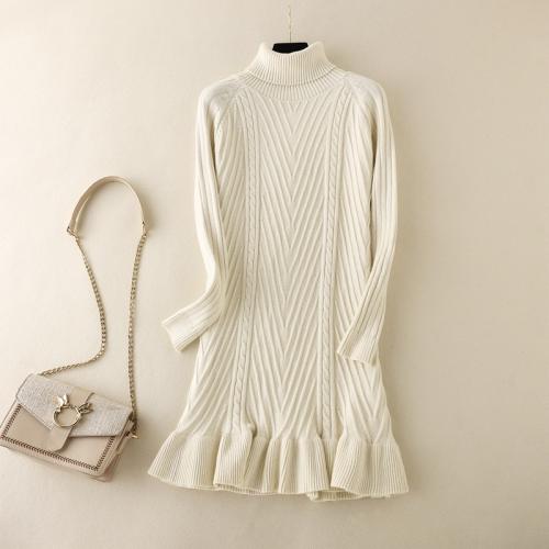 Polyamide Waist-controlled & Mermaid Sweater Dress breathable knitted Solid : PC