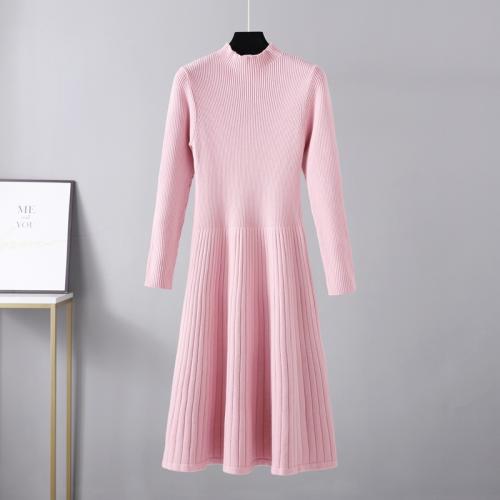 Polyamide Waist-controlled Sweater Dress thicken & breathable knitted Solid : PC