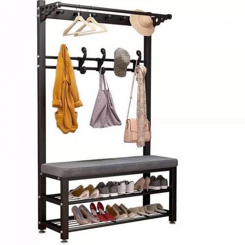 Metal & Sponge & PU Leather Multifunction Clothes Hanging Rack durable Solid PC