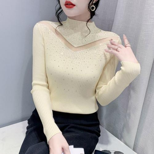 Knitted Slim & iron-on Women Knitwear Solid PC