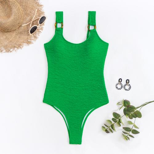 Polyester One-piece Swimsuit slimming & backless jacquard PC