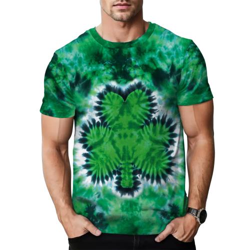 Polyester Mannen korte mouw T-shirt Afgedrukt ander keuzepatroon meer kleuren naar keuze stuk