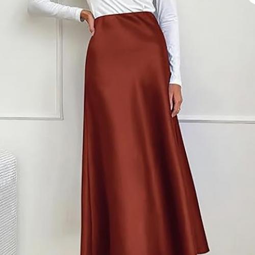 ポリエステル マキシ丈スカート 単色 選択のためのより多くの色 一つ