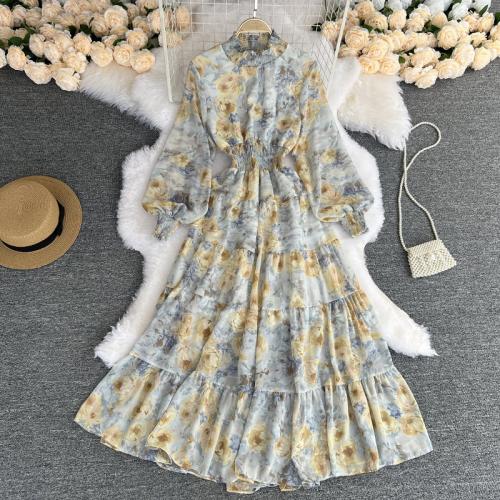 Polyester Waist-controlled & Layered One-piece Dress breathable shivering : PC