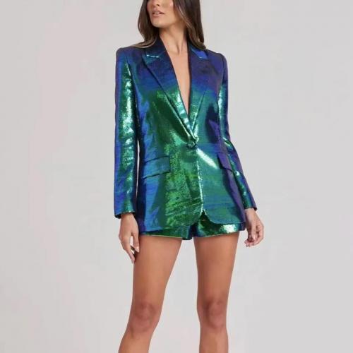 Polyester Frauen Business Hose Anzug, kurz & Mantel, Solide, mehr Farben zur Auswahl,  Festgelegt