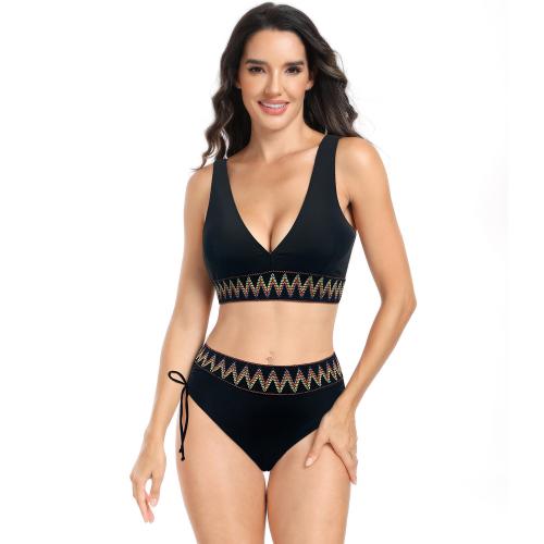 Polyamide & Polyester Tankinis Set slimming & backless & two piece patchwork Set