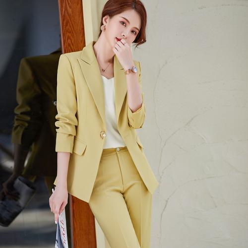 Poliéster Traje de pantalón de negocios para mujer, Pantalones & capa, Sólido, más colores para elegir,  Conjunto
