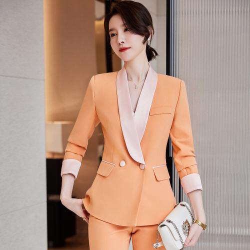 Polyester Plus Size Women Business Pant Suit & two piece Pants & coat Set
