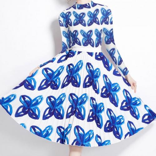 Acrylic Waist-controlled One-piece Dress & breathable blue PC