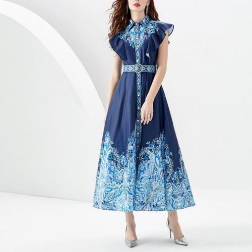 Polyester Einteiliges Kleid, Blau,  Stück