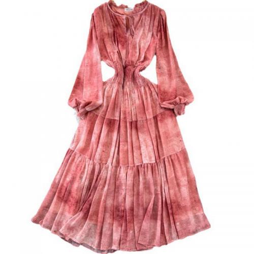Polyester Einteiliges Kleid, Rot, :,  Stück