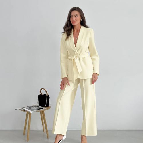 Spandex & Polyester Women Business Pant Suit & two piece & loose Pants & coat Set