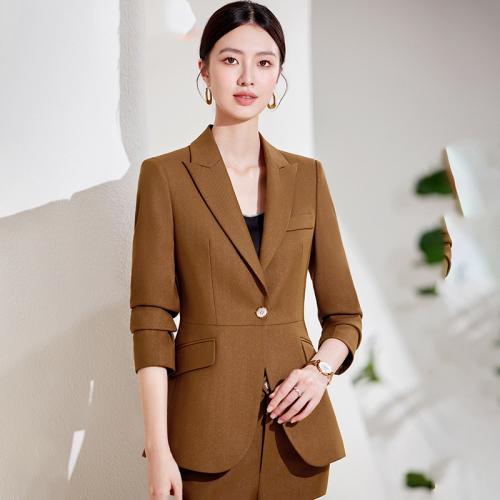 Polyester Waist-controlled Women Business Pant Suit & two piece Pants & top Set